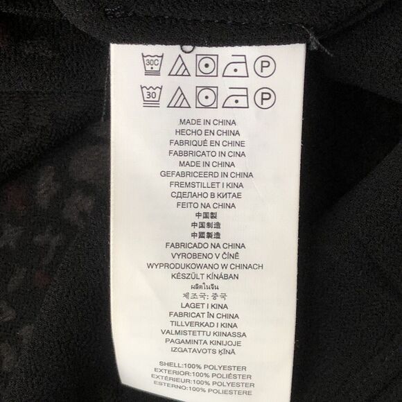 Michael Kors Womens Floral Short Sleeve Blouse Split Back Sheer Size Medium - Picture 11 of 13